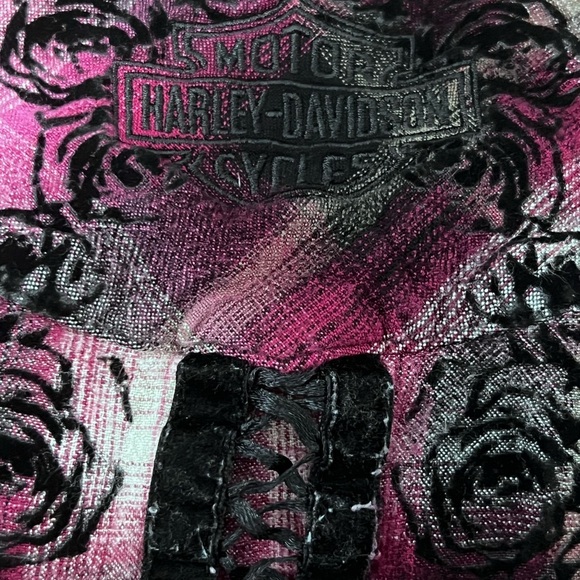 Harley-Davidson Purple Plaid Button Down Shirt - Picture 3 of 10